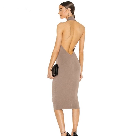 NBD Anju Midi Dress in Deep Taupe, size medium - Picture 3 of 11
